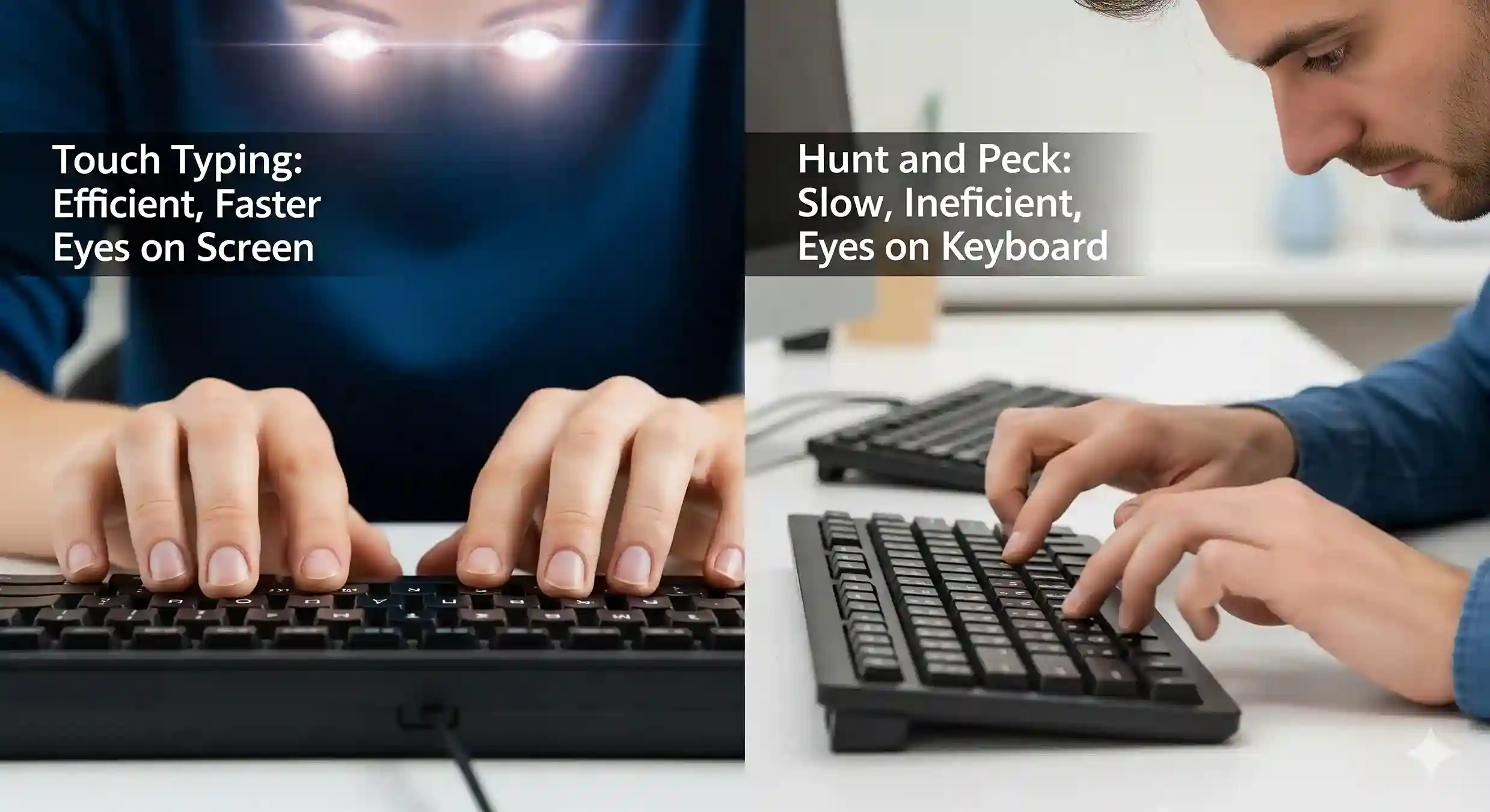 Touch Typing vs Hunt and Peck Typing